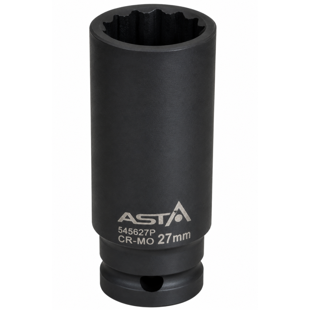 Vaso de Impacto Largo 27 mm 12 Caras 1/2" Cr-Mo Profesional