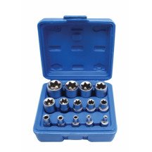 Juego de 14 Vasos E-Torx E4–E24 de 1/4″, 3/8″ y 1/2″