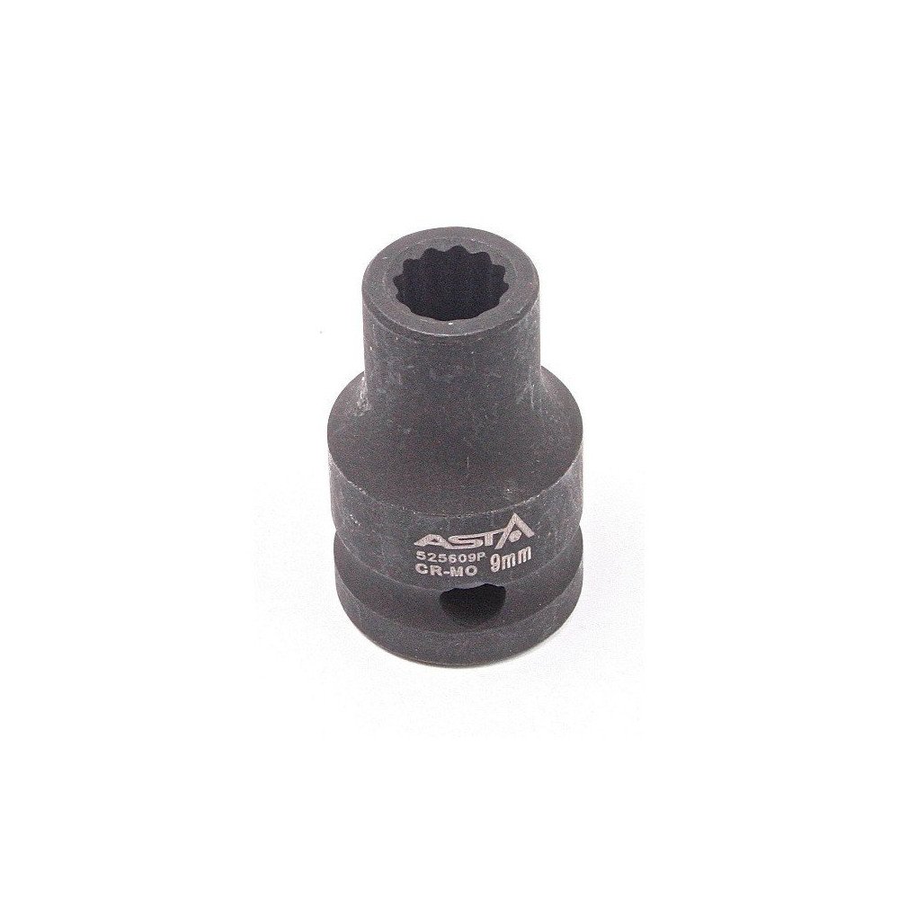 Llave vaso de impacto 1/2 Multicaras corto 9mm.