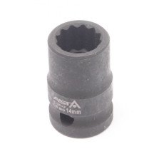 Llave vaso de impacto 1/2 Multicaras corto 14mm.