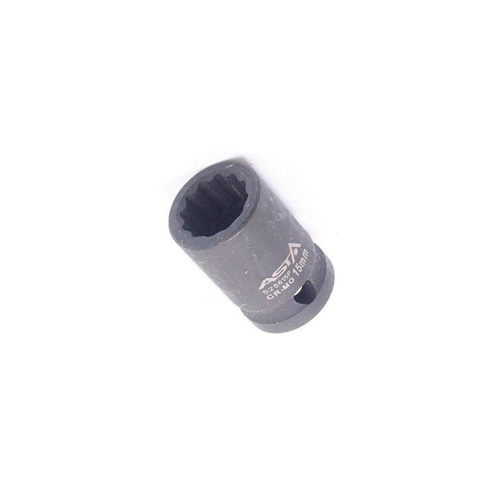 Llave vaso de impacto 1/2 Multicaras corto 15mm.