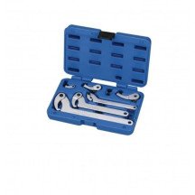 Juego de llaves de gancho articuladas con adaptadores - 8 piezas.