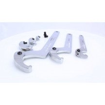 Juego de llaves de gancho articuladas con adaptadores - 8 piezas.