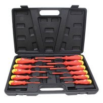 Juego de destornilladores aislados para electricista - 11 Piezas con maletín