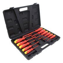 Juego de destornilladores aislados para electricista - 11 Piezas con maletín
