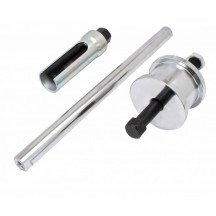 Kit extractor de inyectores con martillos de inercia y adaptadores en maletín.