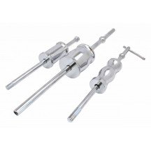 Kit extractor de inyectores con martillos de inercia y adaptadores en maletín.