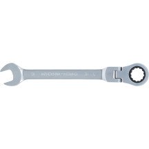 Llave combinada de carraca con cabeza articulada a 90° - 16 mm