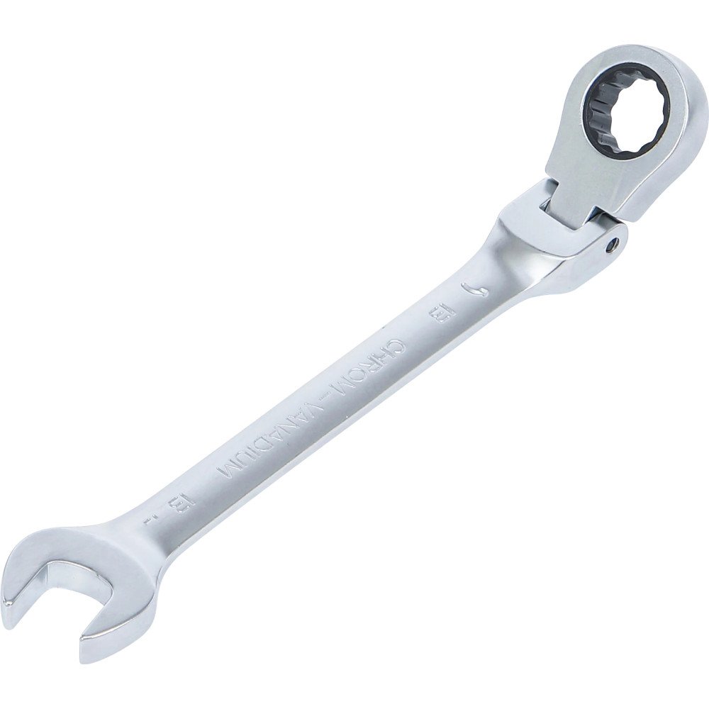 Llave combinada de carraca con cabeza articulada a 90° - 13mm.