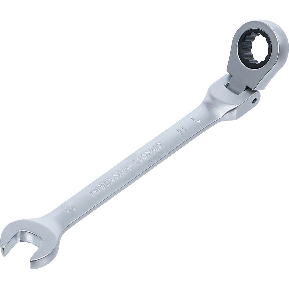 Llave combinada de carraca con cabeza articulada a  90°- 11mm