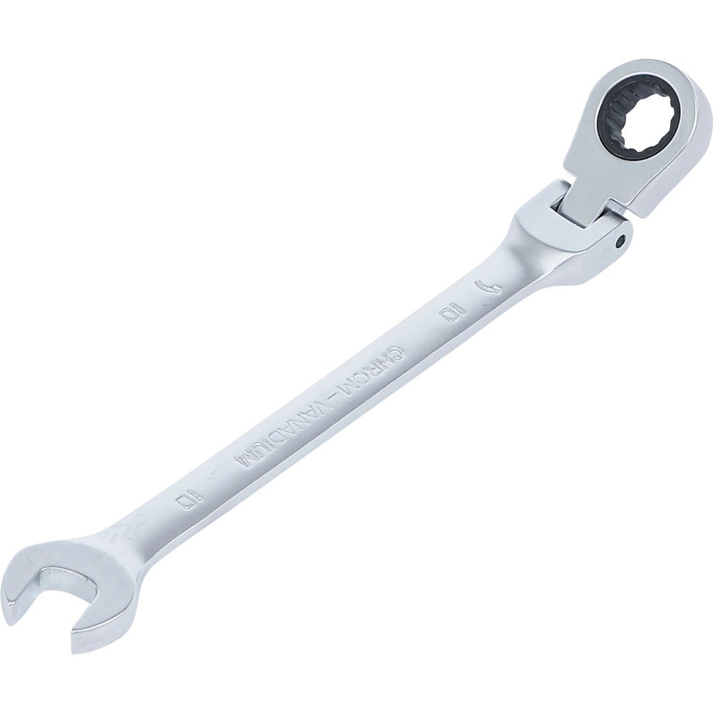 Llave combinada de carraca con cabeza articulada a 90°- 10mm