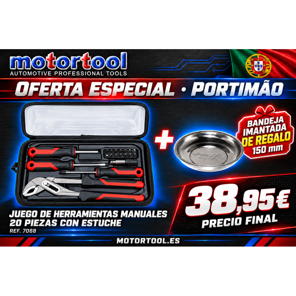 3 Juego de Herramientas Manuales 20 Piezas con Estuche – Alicate Pico de Loro, Destornilladores y Puntas