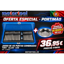 7 Juego de 40 Puntas Combinadas Torx, Allen y XZN con Adaptadores – Maletín Metálico