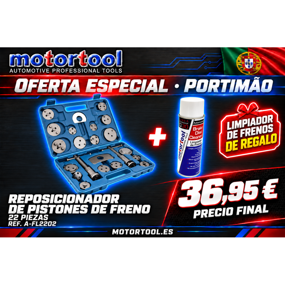 11 Reposicionador de Pistones de Freno 22 Piezas – Kit Universal con Maletín