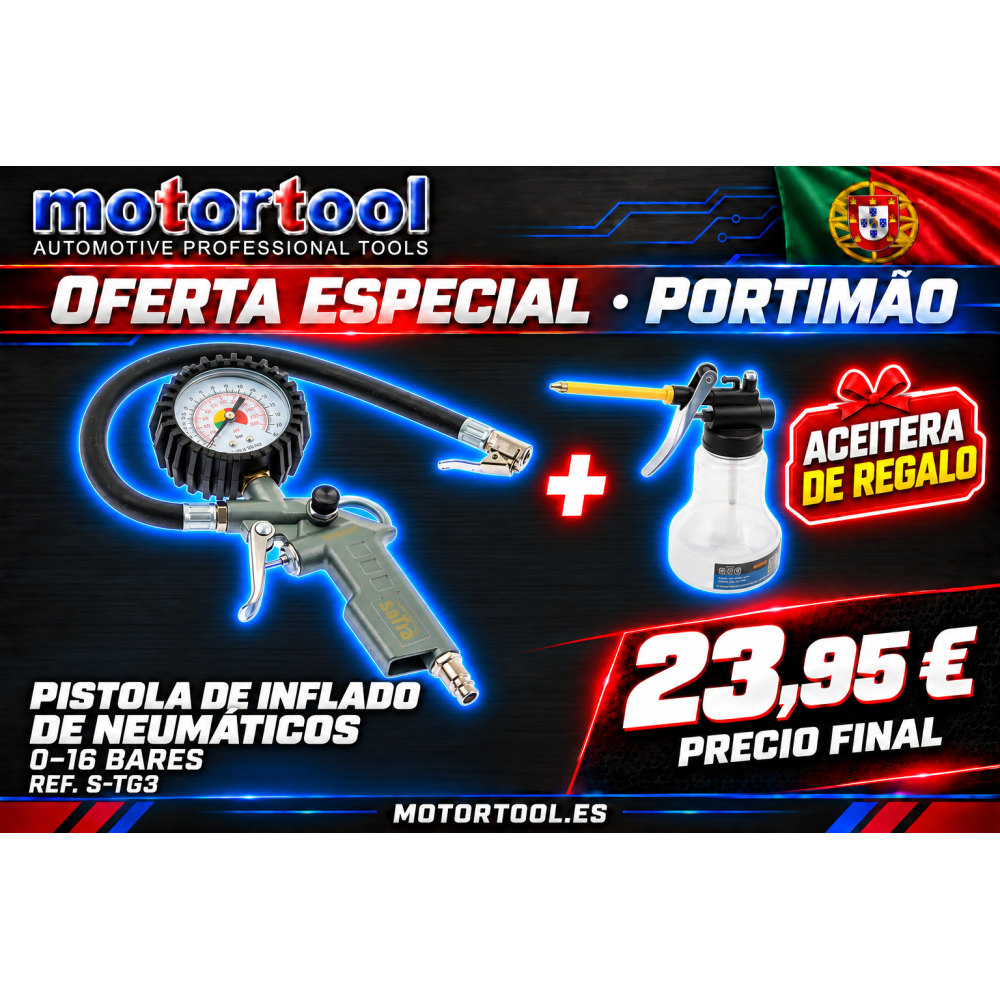 12 Pistola de Inflado de Neumáticos con Manómetro 0–16 bar