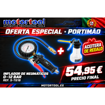 13 Inflador de Neumáticos Profesional con Manómetro 0–12 bar / PSI