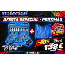 14 Juego de Autoclé 179 Piezas 1/4" – 3/8" – 1/2" con Maletín
