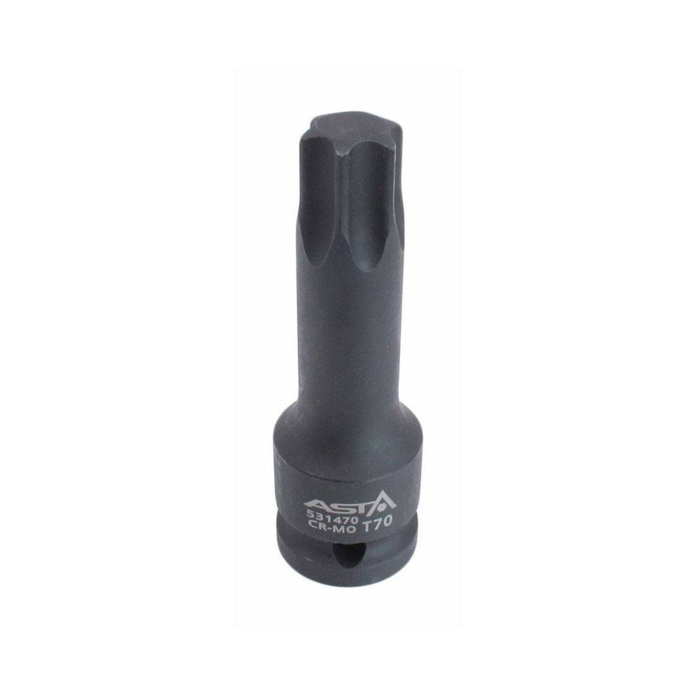 Vaso de impacto Torx T70 1/2" monolítico Cr-Mo – 78 mm