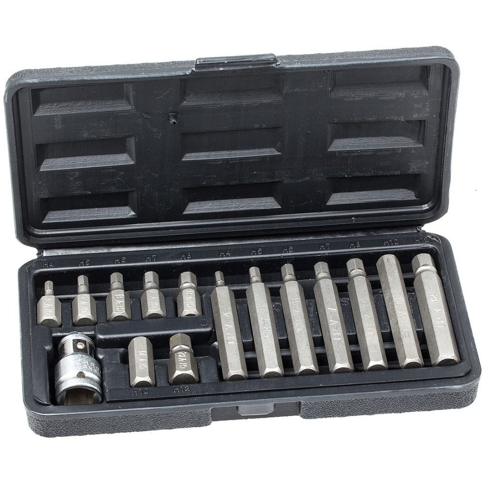 Jogo 15 peças de pontas hexagonais 10 mm.