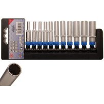 Conjunto de 11 chaves soquete longas de 1/4, 12 lados