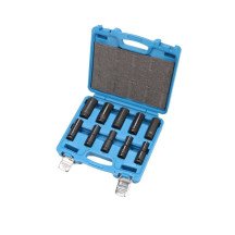 Jogo de 10 chaves de impacto sextavadas de 1/2", 10 - 24 mm