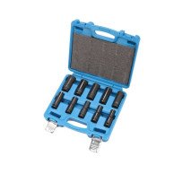 Jogo de 10 chaves de impacto sextavadas de 1/2", 10 - 24 mm