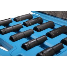 Jogo de 10 chaves de impacto sextavadas de 1/2", 10 - 24 mm