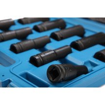 Jogo de 10 chaves de impacto sextavadas de 1/2", 10 - 24 mm