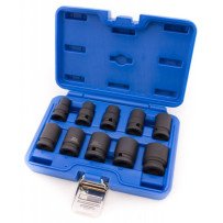 Juego 10 llaves de vaso de impacto cortos 1/2