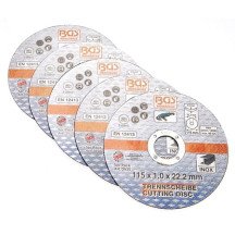 Conjunto de 5 discos de corte de aço inoxidável 115 x 1,0 x 22,2 mm