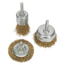 Conjunto de 3 peças de escovas de aço Ø 25 - 50 mm
