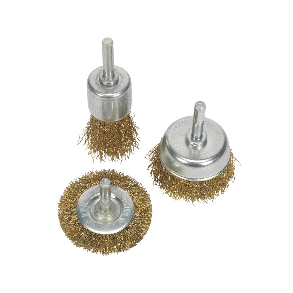 Conjunto de 3 peças de escovas de aço Ø 25 - 50 mm